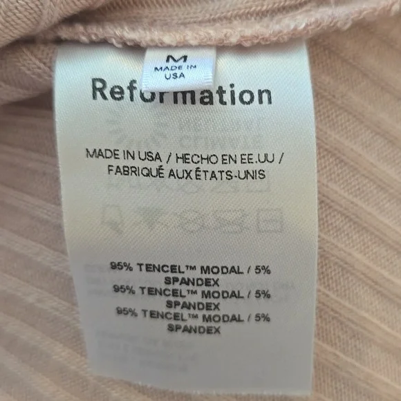 Reformation, Square Neck Ribbed Top, Dusty Pink, GUC, Women's M - Picture 12 of 12